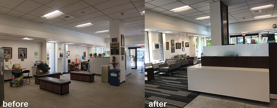 Fort Lauderdale's City Hall lobby before & after